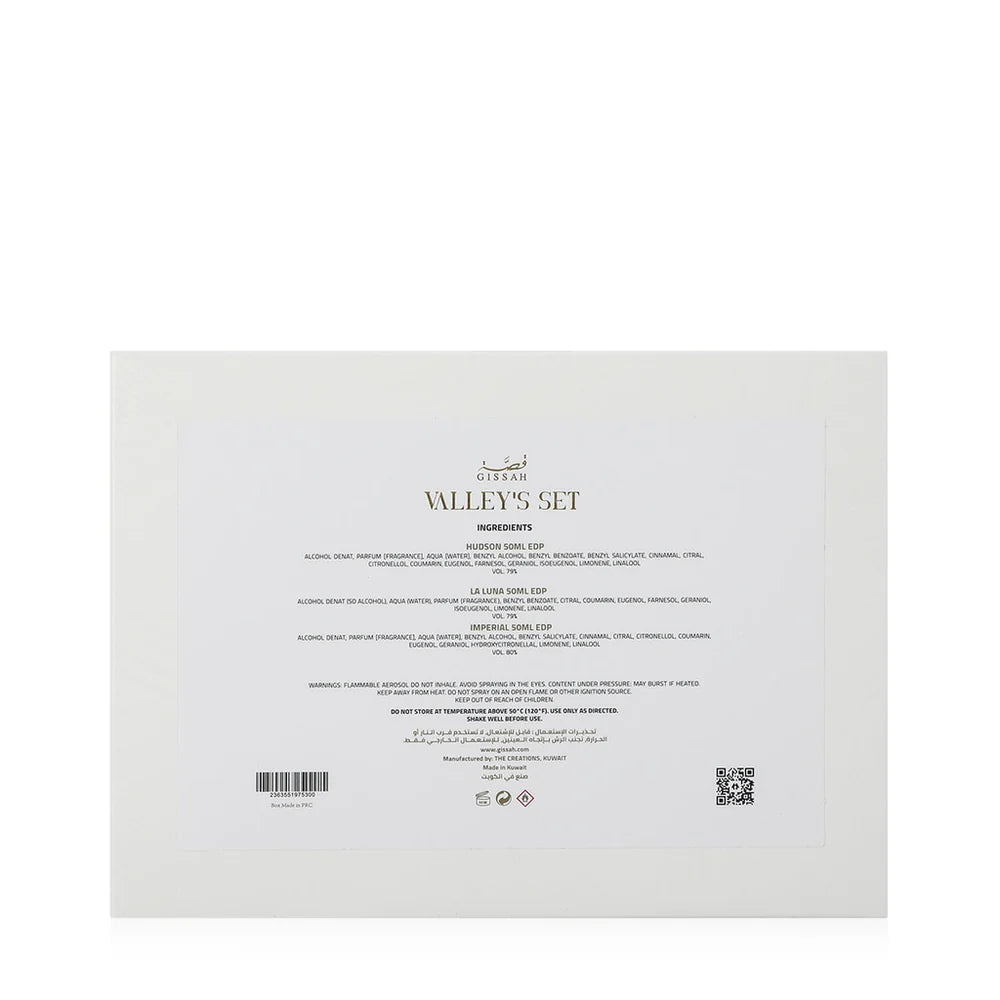 Valleys Set By Gissah - 3 x 50ml Eau De Parfums