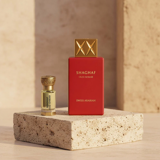 Shaghaf Ahmar Bundle By Swiss Arabian - 75ml Eau De Parfum + 12ml Concentrated Perfume Oil