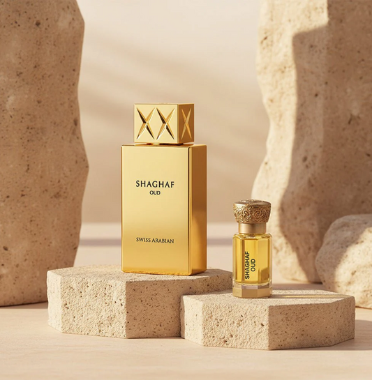 Shaghaf Oud Bundle By Swiss Arabian - 75ml Eau De Parfum + 12ml Concentrated Perfume Oil