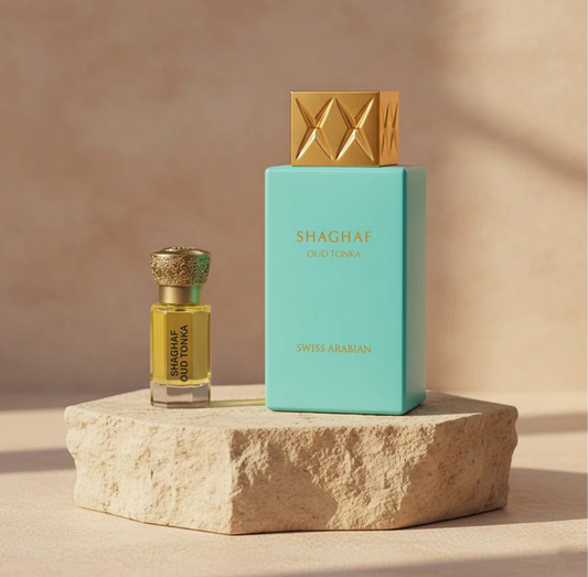 Shaghaf Oud Tonka Bundle By Swiss Arabian - 75ml Eau De Parfum + 12ml Concentrated Perfume Oil