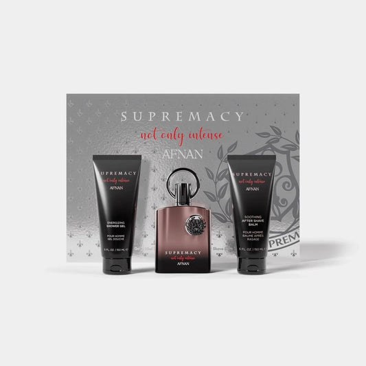 Supremacy Not Only Intense Gift Set By Afnan - 100ml Extrait De Parfum + 150ml Shower Gel + 150ml Aftershave Balm